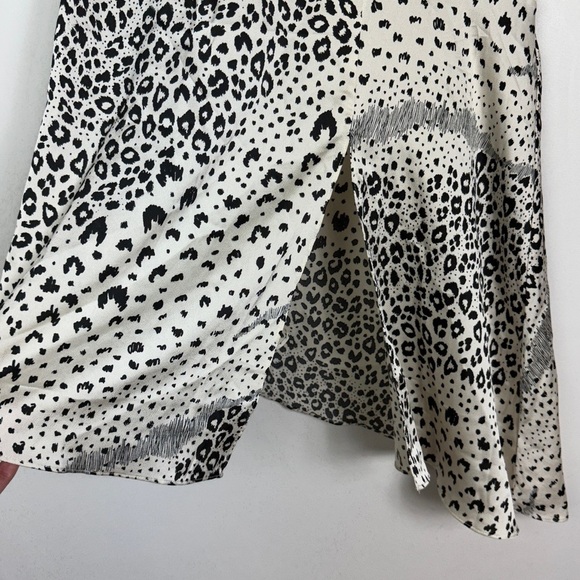 NEW Everleigh‎ Leopard Print Asymmetrical Skirt Off White Black Size Medium Boho - Picture 5 of 8